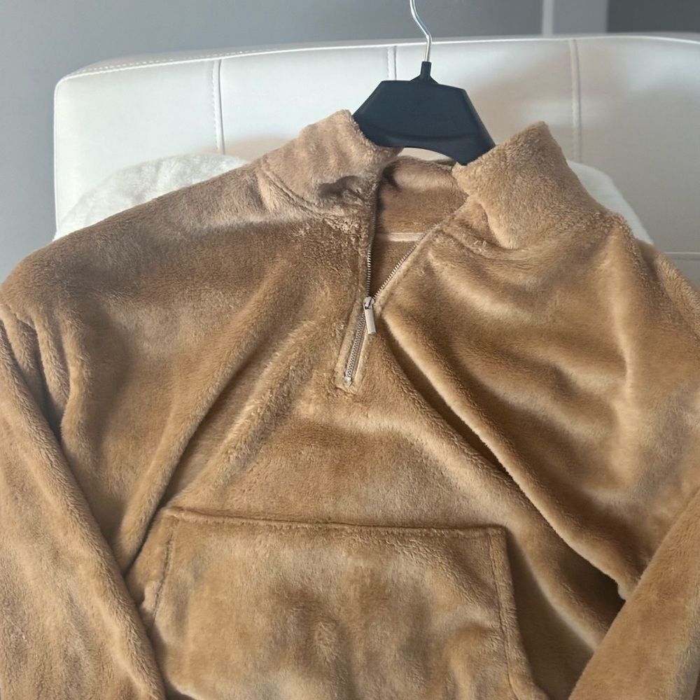 Cozy Faux Fur Half-Zip Cinch Hem Sweatshirt | Old Navy